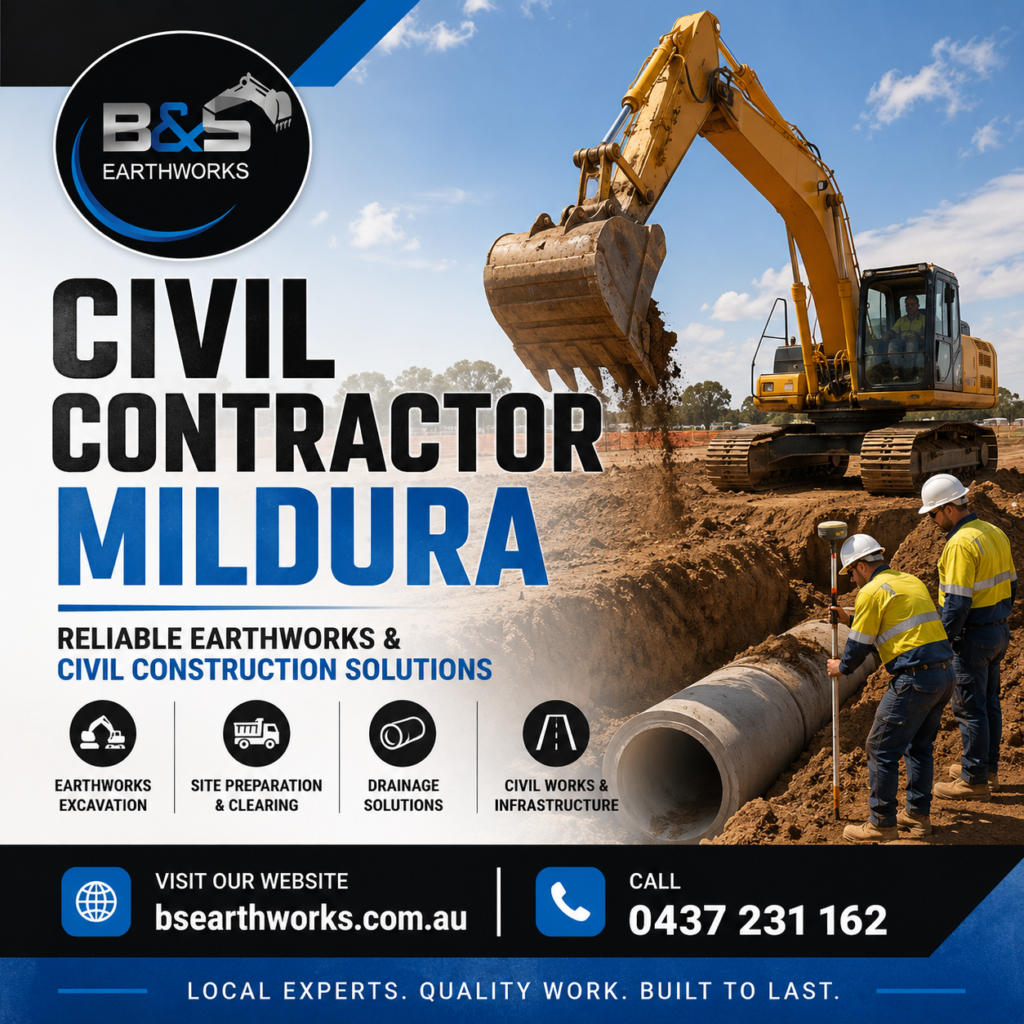 Civil Contractor Mildura for Drainage and Roadworks